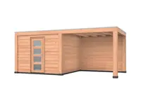 Douglas overkapping, 600 x 300, met schuur en achterwand, Westwood Modern